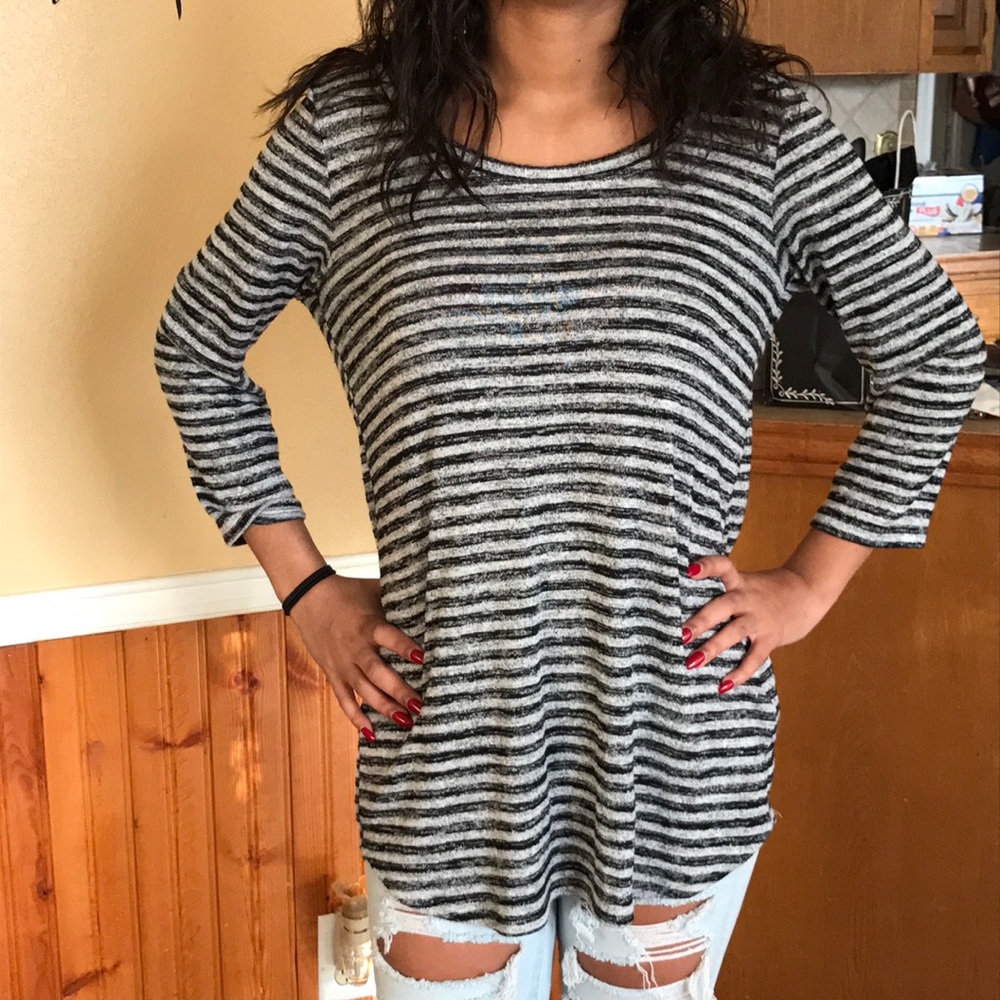 Black striped sweater
